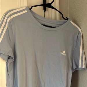 Adidas Teen Girls Sky Blue Tee with White Accents
